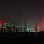 Umspannwerk mit Langzeitbelichtung